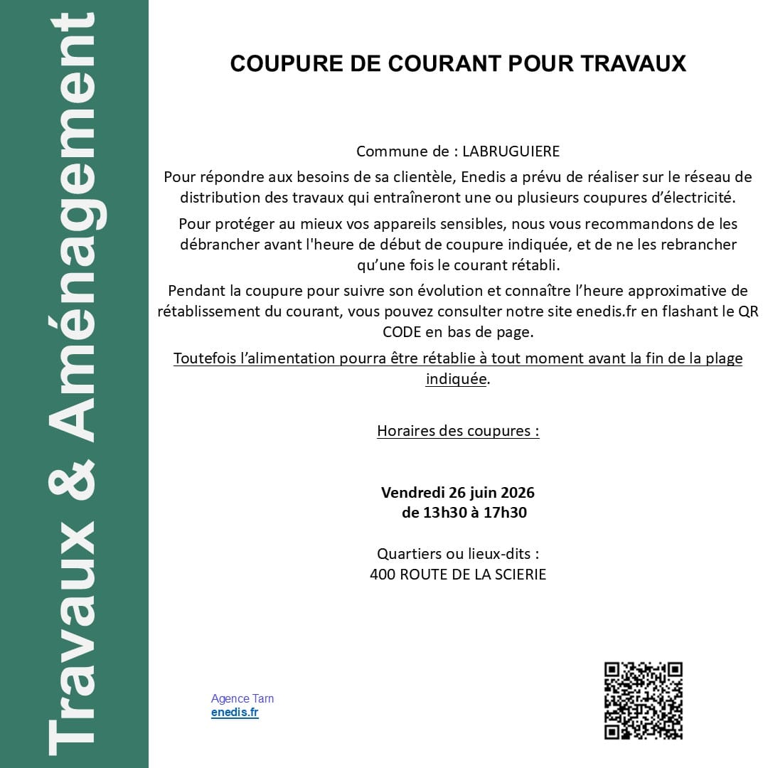COUPURE DU 26 JUIN 2026